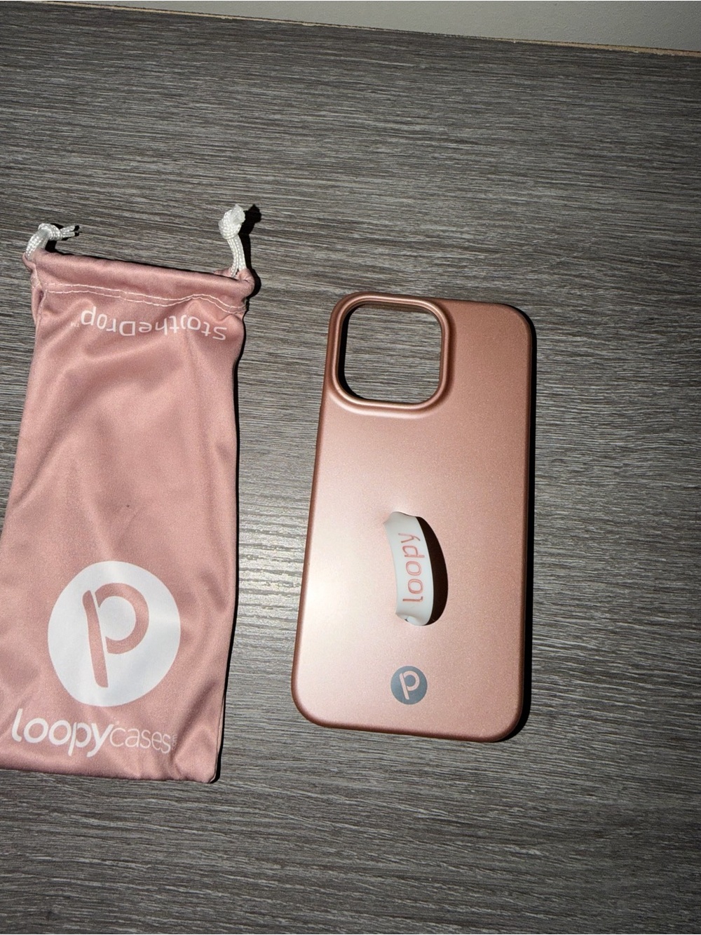 Loopy Case Pink Rose Gold Phone Case with Loopy Strap